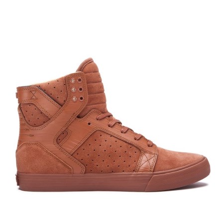 Supra Skytop Mens High Tops Shoes Brown UK 78YHD